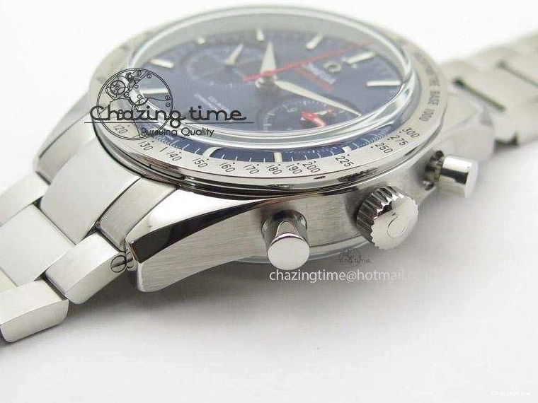 0518 Speedmaster ’57 SS Chrono AXF Best Edition Blue Dial on SS Bracelet A7750 (Free Leather Strap) StreetReady 8281